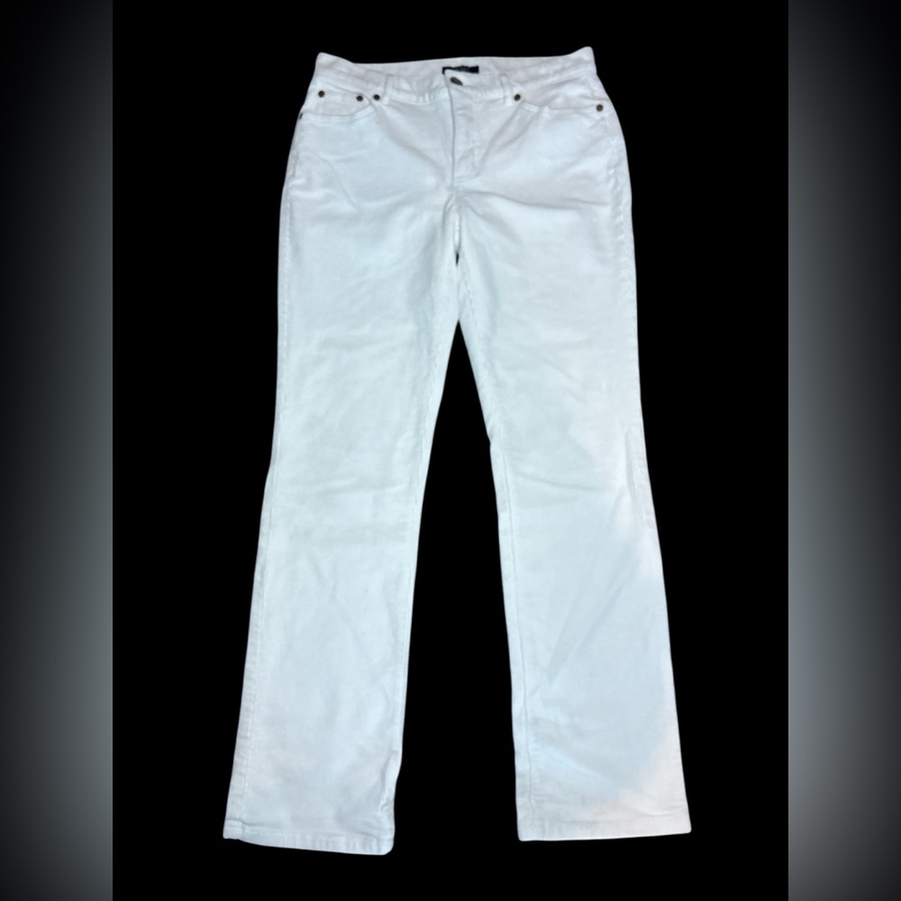 Chaps Cream Straight-Leg Corduroy Pants size 6